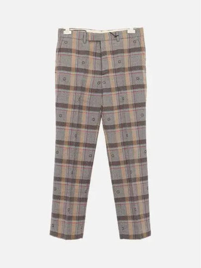 Check Wool Straight Pants - GUCCI - BALAAN 2