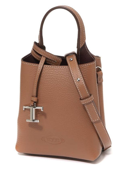 Micro Leather Mini Tote Bag Brown - TOD'S - BALAAN 2