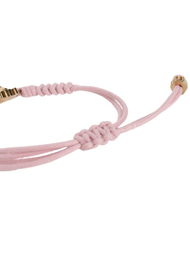 Gold Medusa Cotton Bracelet Pink - VERSACE - BALAAN 7