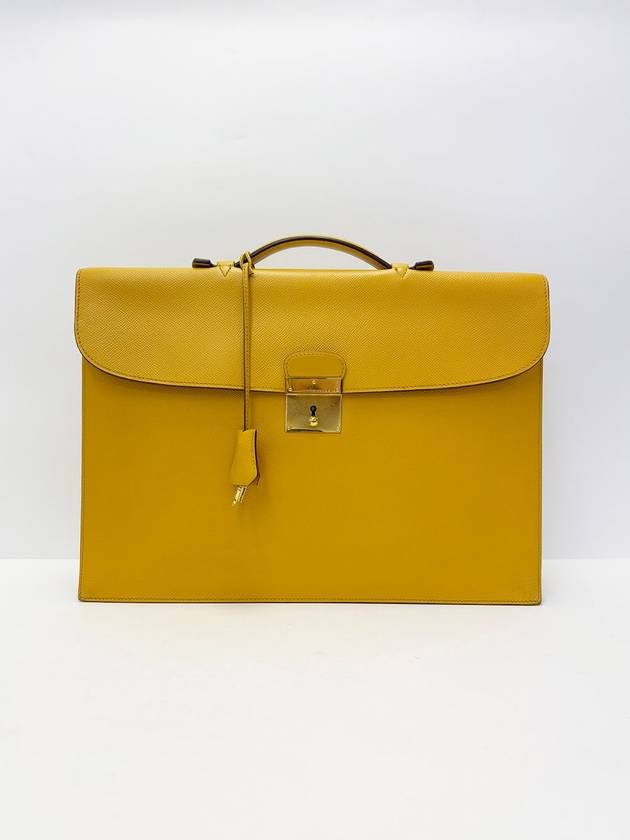 Yellow business briefcase 4VHEB24583 - HERMES - BALAAN 1