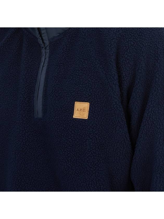 Logo Applique Fleece Sweatshirt Navy - A.P.C. - BALAAN 7