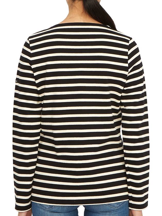 Women's Meridame II Striped Long Sleeve T-Shirt White Black - SAINT JAMES - BALAAN 5