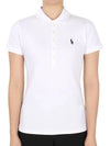 Women's Julie Embroidered Logo Short Sleeve Polo Shirt White - POLO RALPH LAUREN - BALAAN 3