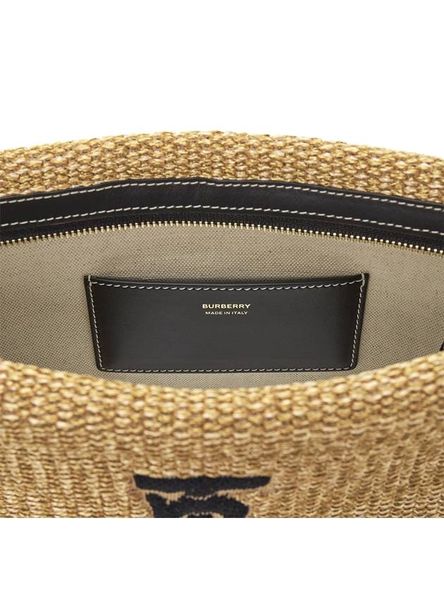 Monogram Raffia Effect Zip Pouch Bag Beige - BURBERRY - BALAAN 9