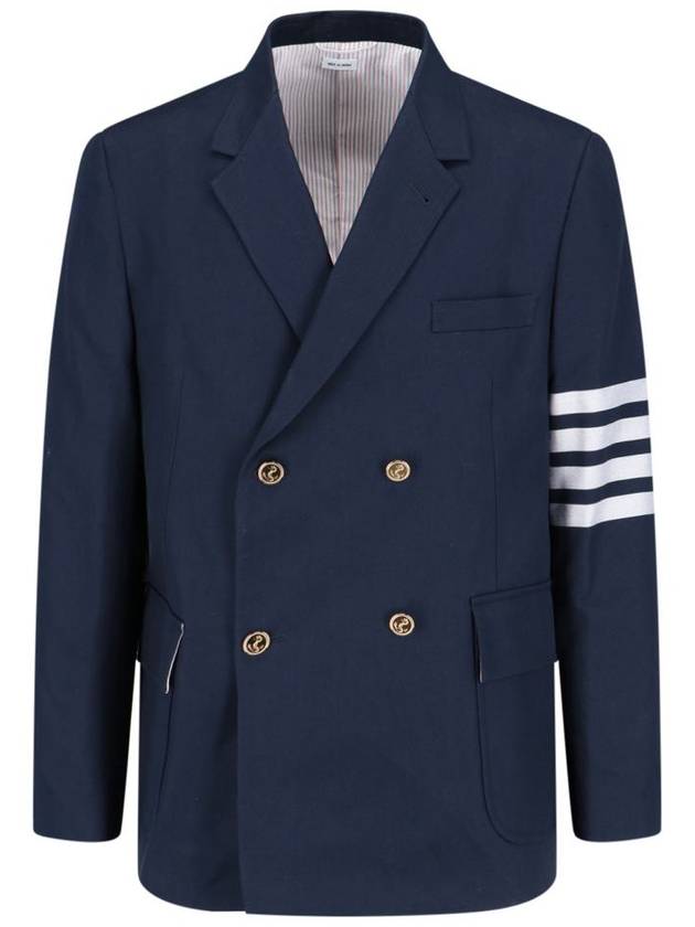 Cotton Suit 4 Bar Sports Double Coat Navy - THOM BROWNE - BALAAN 2