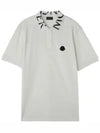 Men's Logo Lettering Collar Short Sleeve Polo Shirt White - MONCLER - BALAAN 1