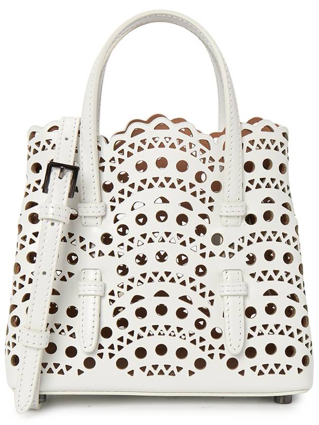 Mina 16 Vienne Wave Lux Calfskin Tote Bag White - ALAIA - BALAAN 2