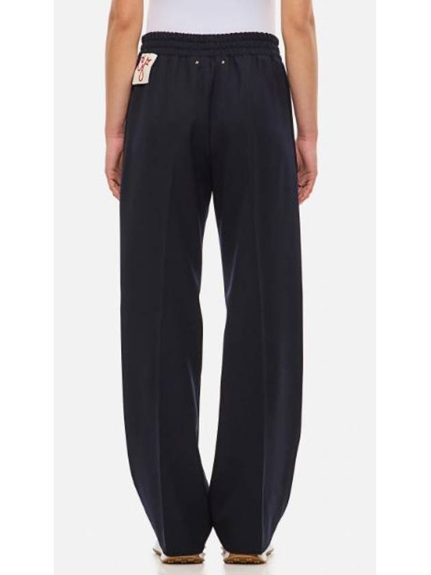 Women's Joggings Wool Gabardine Straight Pants Dag Blue - GOLDEN GOOSE - BALAAN 6