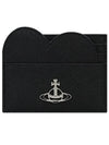 Heart Saffiano Card Wallet Black - VIVIENNE WESTWOOD - BALAAN 1