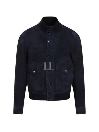 Leather Light Suede Bomber Jacket Navy - TOM FORD - BALAAN 2