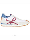 Flow Runner Nylon Suede Low Top Sneakers White Denim Raspberry - LOEWE - BALAAN 5