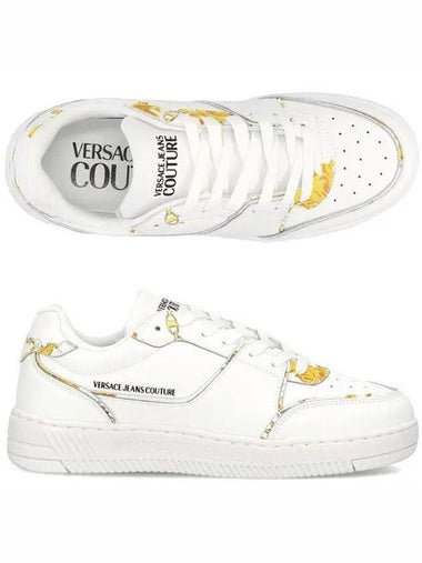 Jean Couture 75VA3SJ2 ZP305 G03 Logo Patch Baroque Printing Women's Sneakers _ 990553 - VERSACE - BALAAN 1