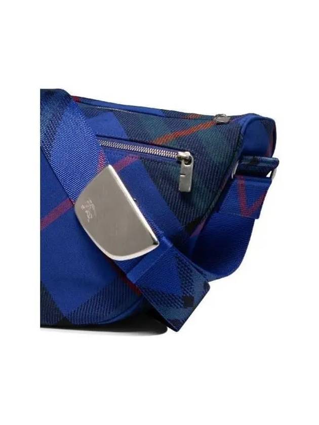 Shield Check Large Messenger Bag Blue - BURBERRY - BALAAN 5