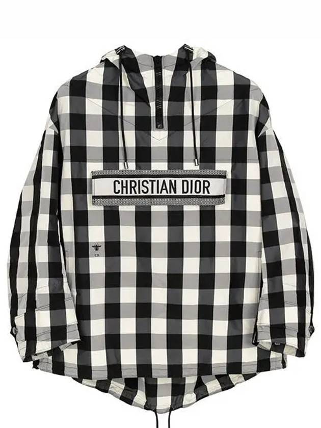 Black Logo Check Anorak Zip up Jacket 347C10A2995 9930 1209693 - DIOR - BALAAN 1