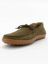 Men Ribbon Suede Loafer Shoes Flats Khaki XXM15C0CN50RE0V600 - TOD'S - BALAAN 4