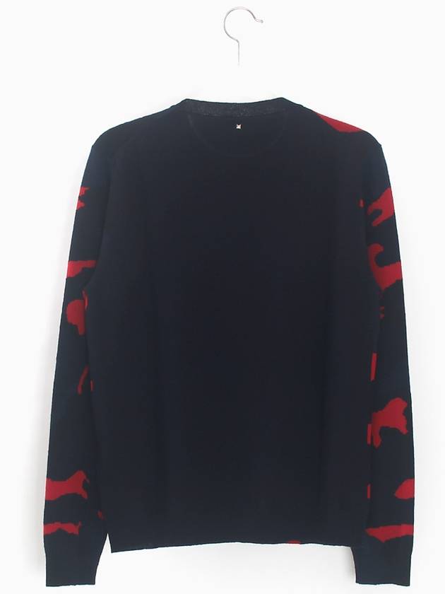 Camouflage Cashmere Knit Top Black Red - VALENTINO - BALAAN 3