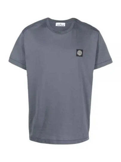 Slimfit Cotton Jersey Short Sleeve T-shirt Grey - STONE ISLAND - BALAAN 2