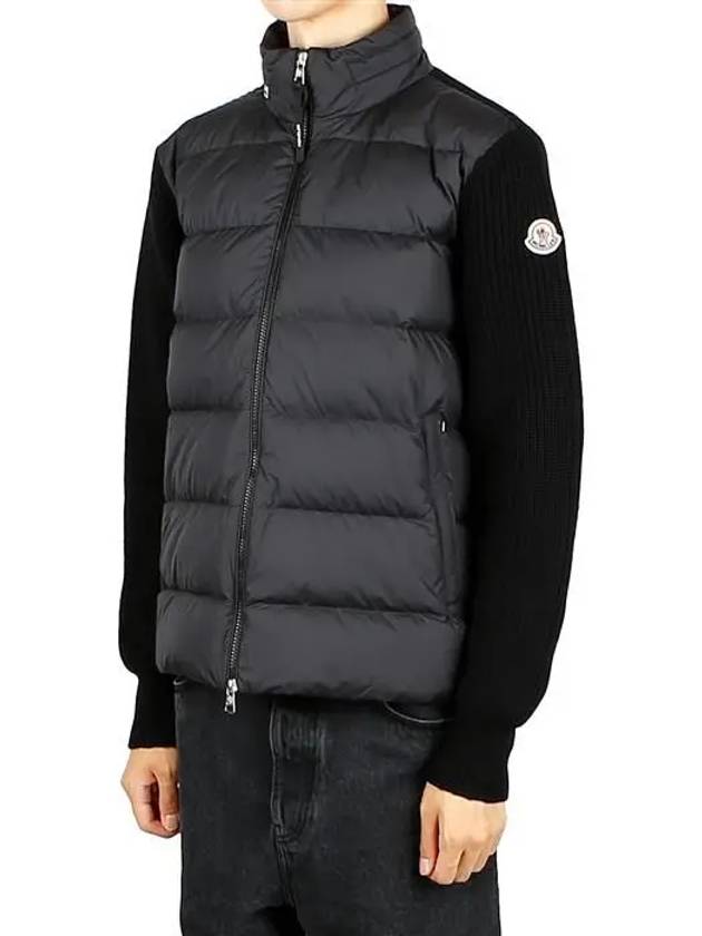 Padded Wool Hooded Zip Up Black - MONCLER - BALAAN 2