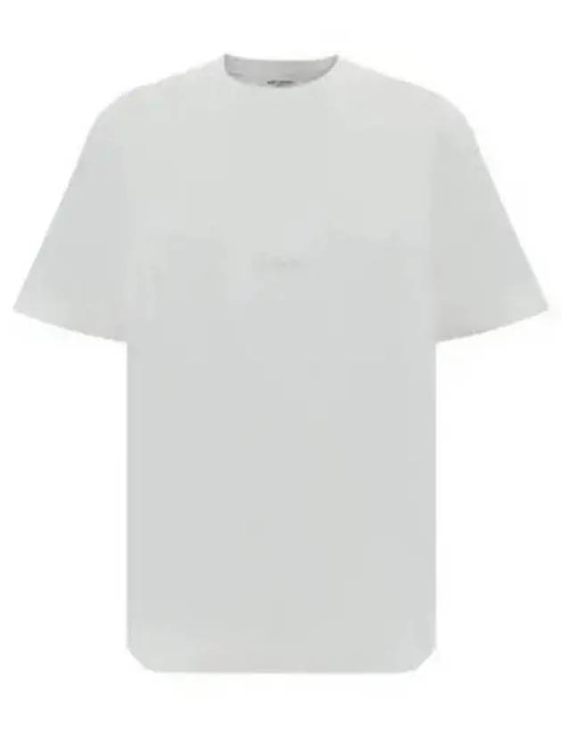 Crew Neck Cotton Short Sleeve T-shirt White - SAINT LAURENT - BALAAN 2