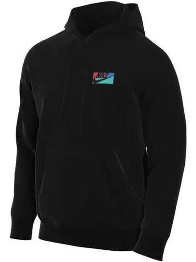 Club Fleece Logo Patch Hoodie Black - NIKE - BALAAN 2