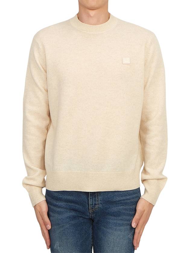 Face Patch Crew Neck Knit Top Cream - ACNE STUDIOS - BALAAN 2