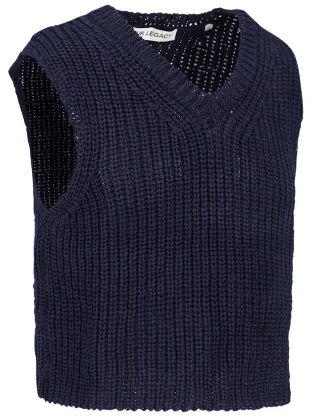 Intact Chunky Cotton Rib Vest Navy - OUR LEGACY - BALAAN 3