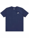 NSW Club French Terry Short Sleeve T-Shirt Navy - NIKE - BALAAN 3