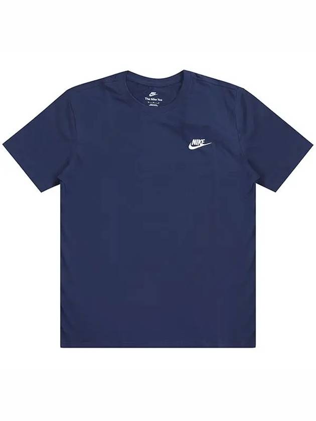 NSW Club French Terry Short Sleeve T-Shirt Navy - NIKE - BALAAN 3