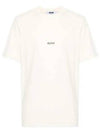 Micro Brushed Logo Print Short Sleeve T-Shirt Ivory - MSGM - BALAAN 2