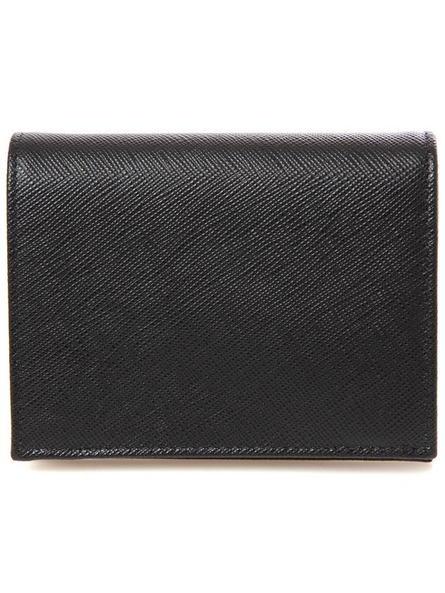 Gold Hardware Triangle Logo Saffiano Half Wallet Black - PRADA - BALAAN 5