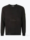 Stretch Cotton Fleece Mock Turtleneck Sweatshirt Black - STONE ISLAND - BALAAN 2