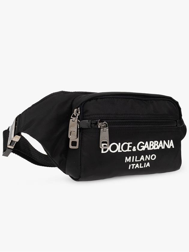 Logo Rubberized Nylon Small Belt Bag Black - DOLCE&GABBANA - BALAAN 5