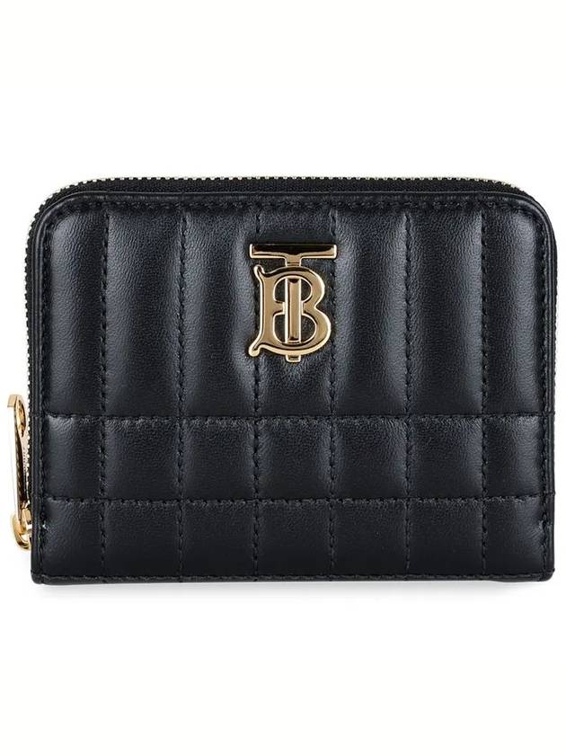 Lola Zipper Quilted Leather Half Wallet Black - BURBERRY - BALAAN 3