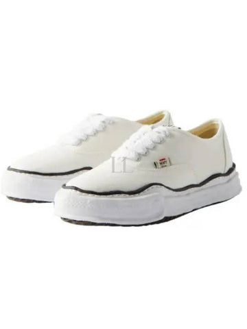 A02FW704 White Baker OG Sole Canvas Low Top Sneakers - MIHARA YASUHIRO - BALAAN 1