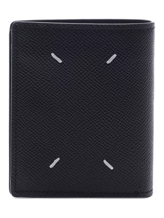 Stitch Logo Compact Bifold Half Wallet Black - MAISON MARGIELA - BALAAN 5