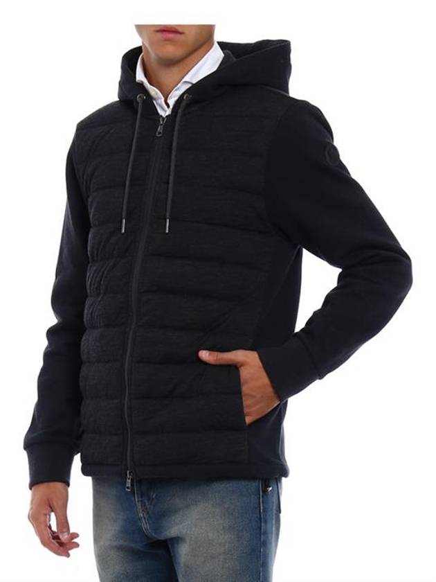 Men's Hooded Padded Dark Gray - MONCLER - BALAAN.