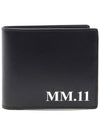 MM 11 Logo Stitch Leather Half Wallet Black - MAISON MARGIELA - BALAAN 2