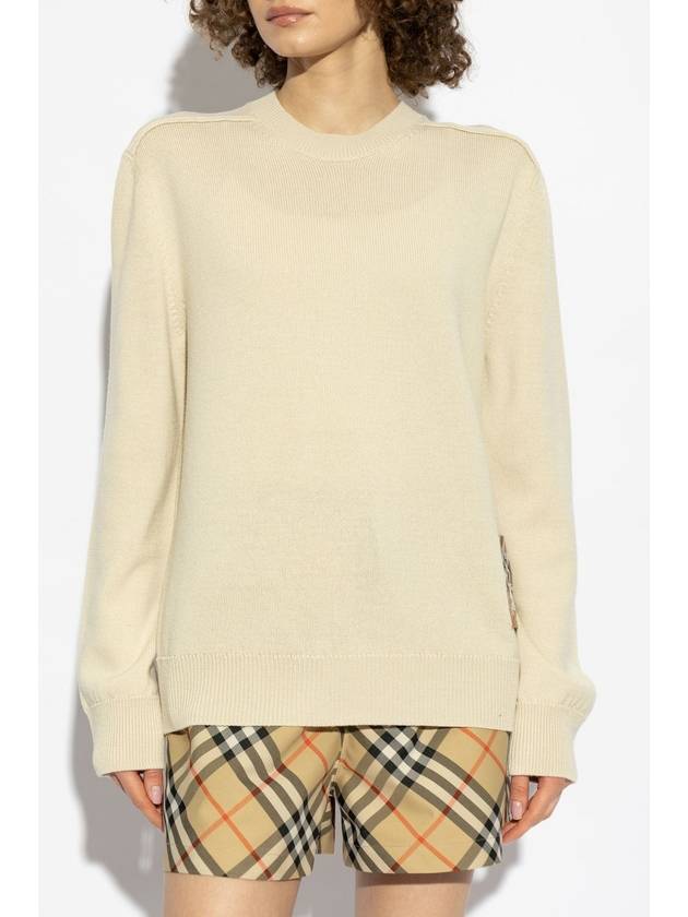 Check Label Wool Knit Top Nutmeg - BURBERRY - BALAAN 4