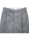 Wool Straight Pants Grey - THOM BROWNE - BALAAN 4