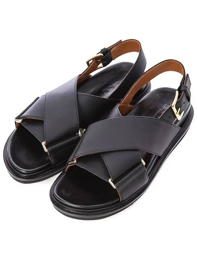 Fussbett Leather Sandals Black - MARNI - BALAAN 2