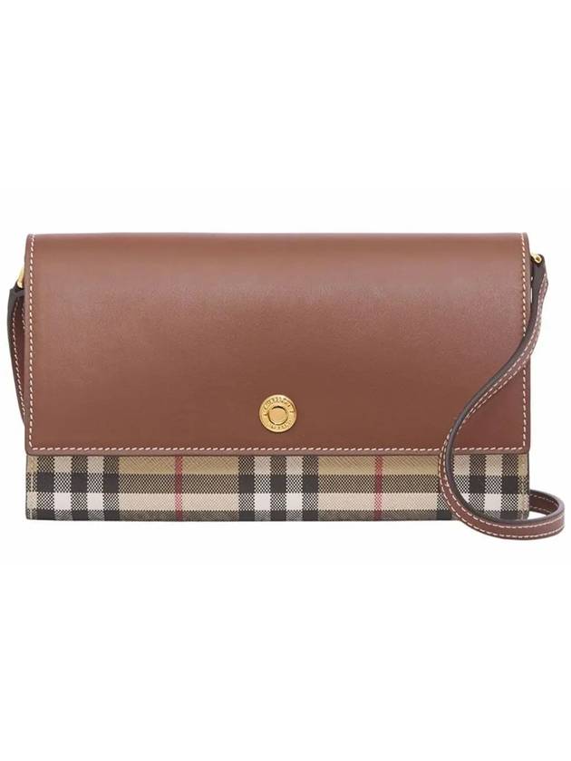 Detachable Strap Check Leather Shoulder Bag Brown - BURBERRY - BALAAN 2