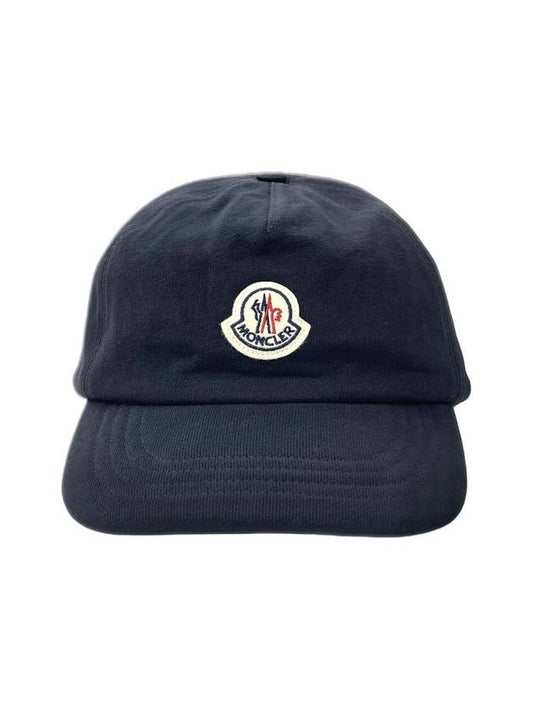 Fleece Logo Patch Cotton Baseball Ball Cap Navy - MONCLER - BALAAN 2