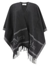 Logo Detail Fringed Cape Black - MAX MARA - BALAAN 2