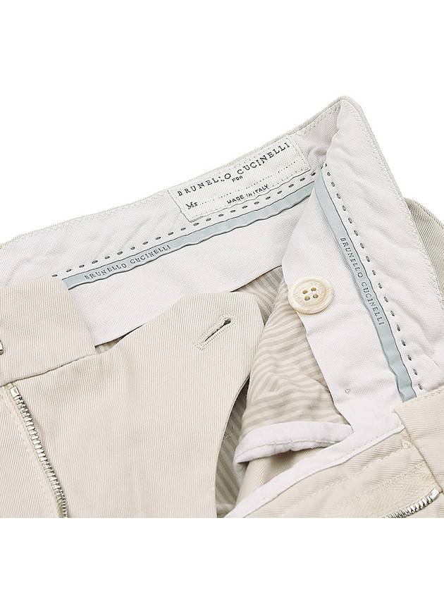 Slim Fit Straight Pants Beige - BRUNELLO CUCINELLI - BALAAN 6