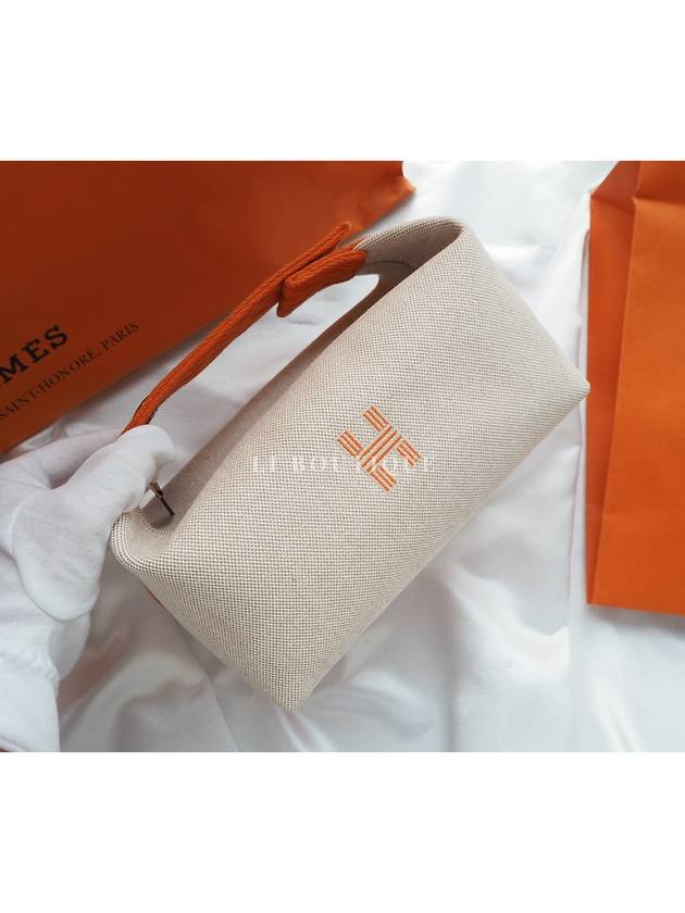 Breed a Brake Case Beige Orange Pouch Small PM - HERMES - BALAAN 2