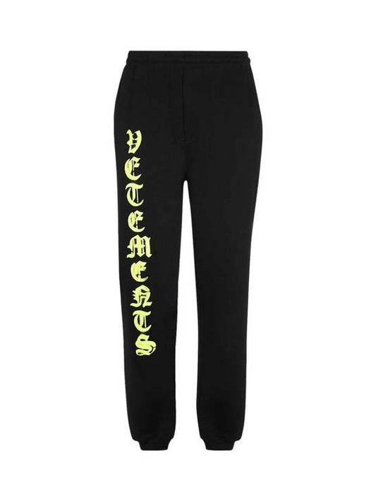 Anarchy Neon Logo Track Pants Black - VETEMENTS - BALAAN 1