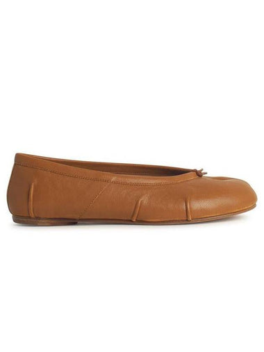 Maison Margiela 'Tabi' Brown Leather Ballet Flats - MAISON MARGIELA - BALAAN 1