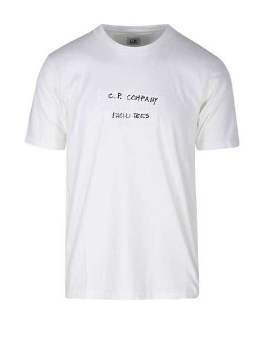 Cotton Short Sleeve T-Shirt White - CP COMPANY - BALAAN 1