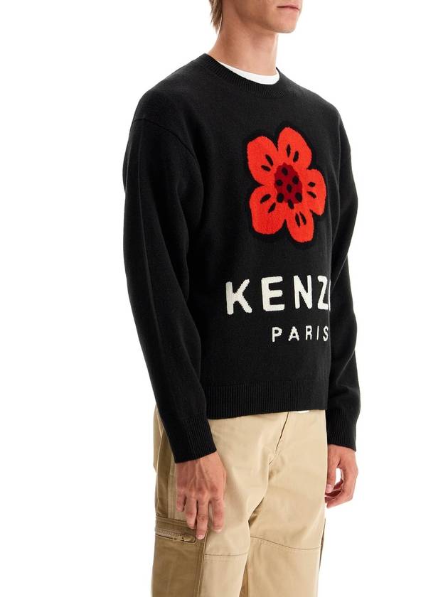 Boke Flower Crew Neck Knit Top Black - KENZO - BALAAN 3