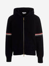 Cotton Milano Armband Zip Up Hoodie Navy - THOM BROWNE - BALAAN 2